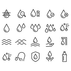  Water Icons vector design - obrazy, fototapety, plakaty