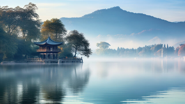 Chinese -style garden landscape. Free picture