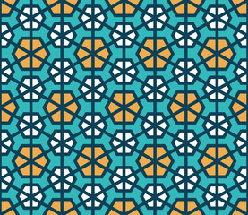 Seamless islamic pattern. Background vector illustration. Seamless girih pattern. Traditional Islamic Design. Mosque decoration element. Seamless geometric pattern. Morocco seamless vector pattern.