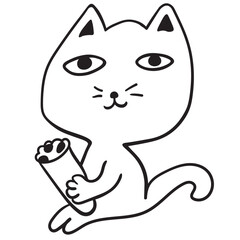 doodle, illustration, animal, vector, pet, kitten, cartoon, cat, cute, humor, icon set, meow, icon, domestic cat, design, sketch, friendship, graphic, paw, simple, sitting, collection, kitty, set, bla