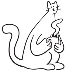 doodle, illustration, animal, vector, pet, kitten, cartoon, cat, cute, humor, icon set, meow, icon, domestic cat, design, sketch, friendship, graphic, paw, simple, sitting, collection, kitty, set, bla