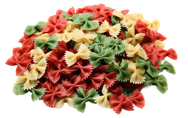 A Palette of Flavor with Multi Colored Farfalle Pasta on isolated background
