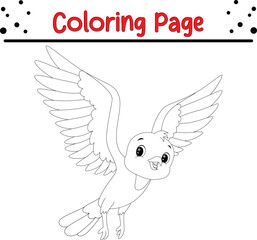Flying Bird coloring page for children.
