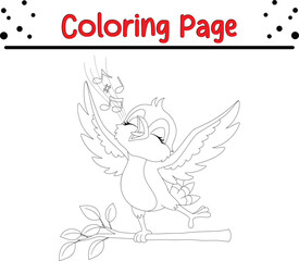 Bird coloring page for children.