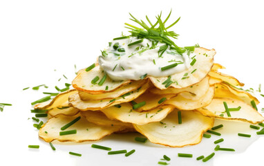 Sour Cream and Onion Potato Chips on isolated background