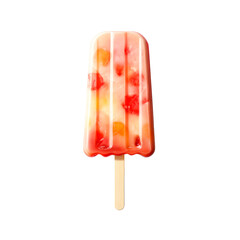 Popsicle ice cream on a stick. Isolated on transparent backgroun.