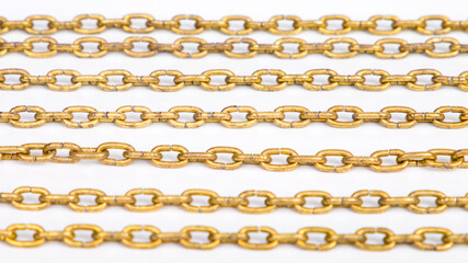 Fototapeta premium gold chain background, selective focus
