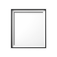 White photo frame. Isolated on transparent background.
