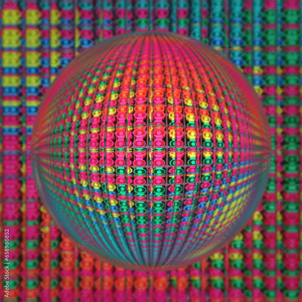 Poster bright and vivid coloured textured grid pattern