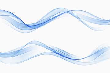 Blue flow transparent wave, smoky wave, background set