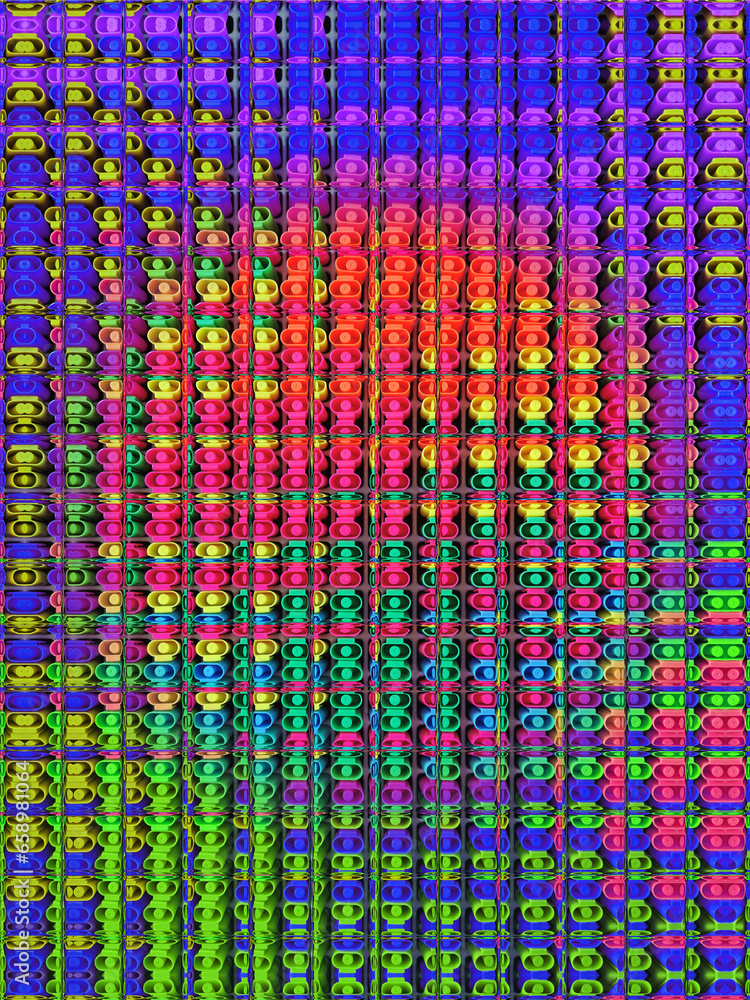 Poster bright and vivid coloured textured grid pattern