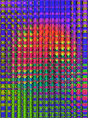 bright and vivid coloured textured grid pattern