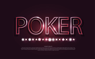 poker glowing banner design element,retro casino background design with spotlights,vector illustration backdrop.