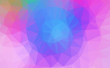 Light Multicolor, Rainbow vector triangle mosaic texture. A completely new color illustration in a vague style. Polygonal design for your web site.