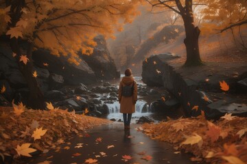 forest in the fall, Generative AI