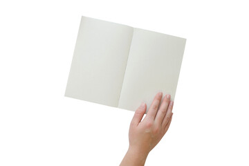 Reading a book. Hand on a book on a transparent background