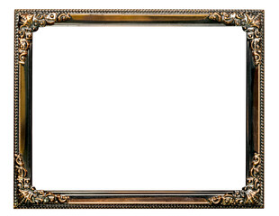 antique golden brown picture frame isolated