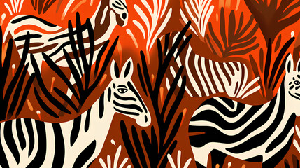 a zebra like pattern but in earthy tones that make abstract reference to pottery