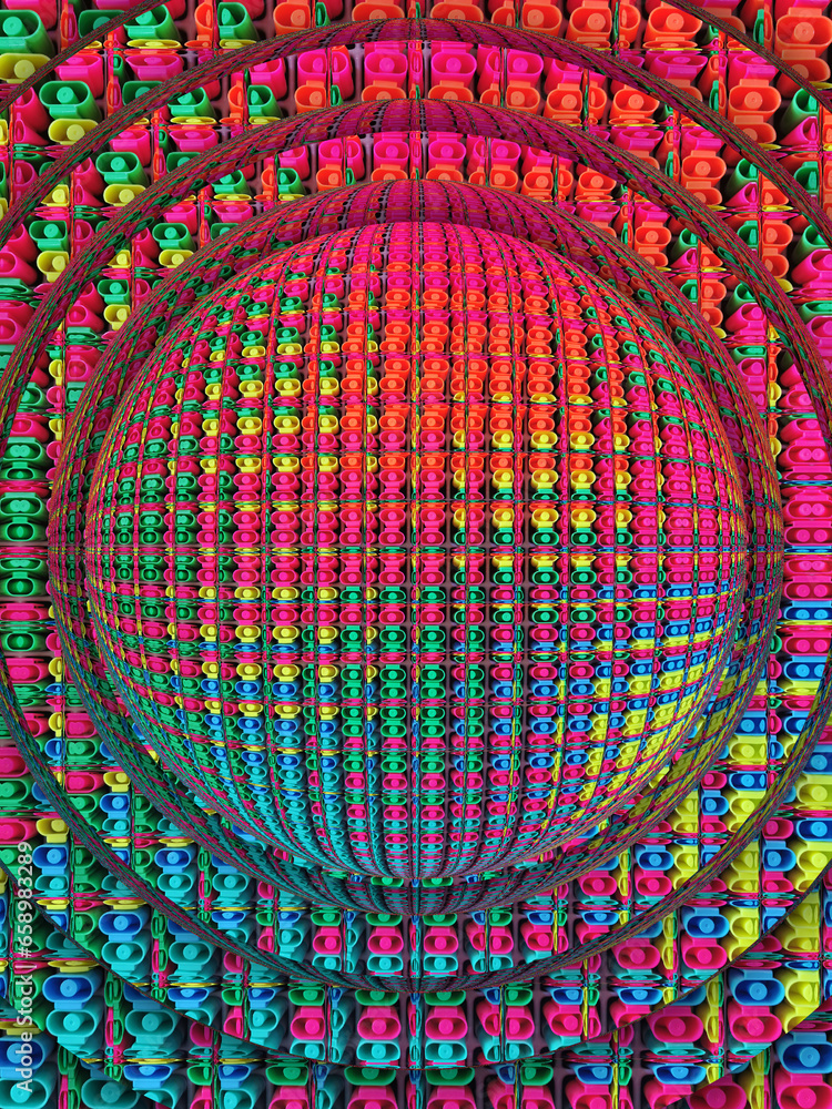 Poster bright and vivid coloured textured grid pattern