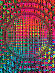 bright and vivid coloured textured grid pattern