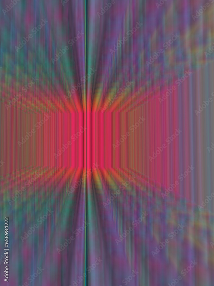 Poster inside translucent block reflection and reflaction blurred pattern