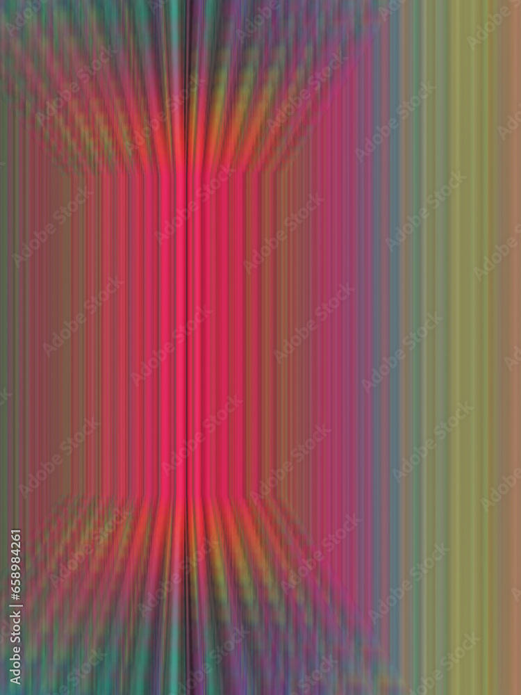 Poster inside translucent block reflection and reflaction blurred pattern