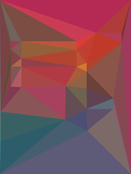 cubist triangular mosaic in multi-colours