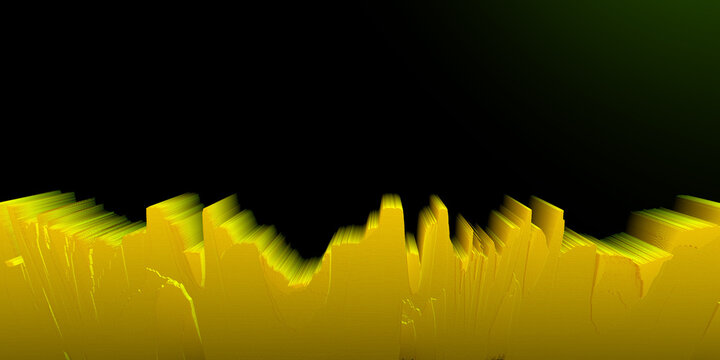 silhouette of futuristic city skyline on black background nyellow golod