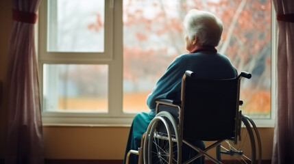 Elderly woman in a nursing home