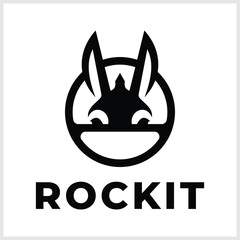 Rabbit head. Logo template. Cute animal