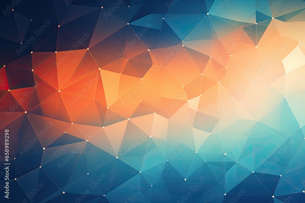 Poster abstract polygonal background. triangular low poly background with gradient, blue orange gradient di