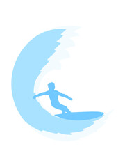 Wave Surfer Surfboard Round Blue Surf Circle Beach Surfing