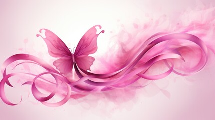 Pink  background for Breast Cancer Month, promoting awareness and support