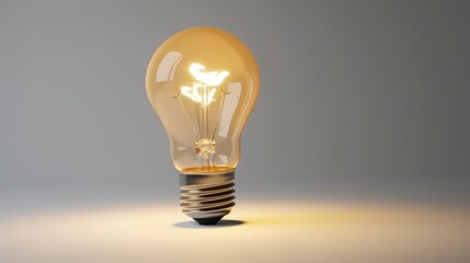 Incandescent light bulb on a white background, energy saving concept