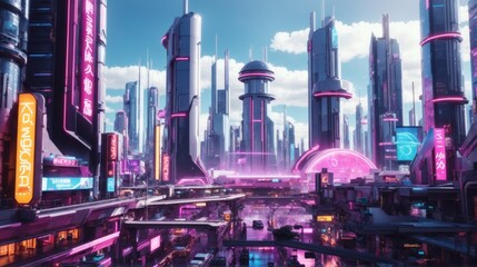 Naklejka premium Future city