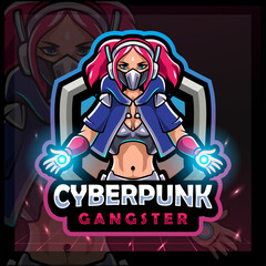 Cyberpunk mascot. e sport logo design