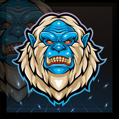 Yeti head mascot. e sport logo design