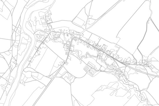 Part of urban plan of a town with river. Vector map.