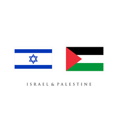 palestine and israel flag. Negotiations, treaties, agreements and deals leading to peaceful coexistence