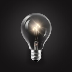 glow light bulb in dark background