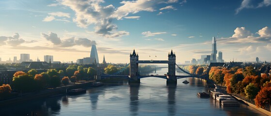 a picture showing the skyline of london, 