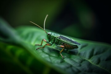 Insect on leaf. Generative AI