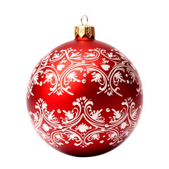 Fototapeta premium Red Christmas Ball Realistic 3D Style