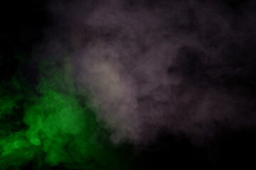 Red and green steam on a black background.