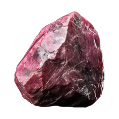 Fototapeta premium A vibrant pink stone with detailed textures and shining facets is vividly shown on a transparent background. Generative AI