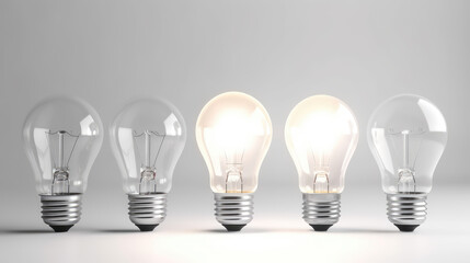 bulbs in grey background, idea concept