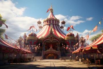 A circus in the summer 