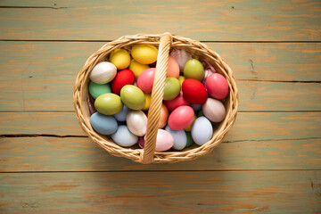 easter eggs in a basket