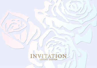 Flower elegant vector background design with a bouquet of roses. Luxury template for cover design, invitation, poster, flyer, wedding card, spa voucher template, wedding invite, gift certificate.	