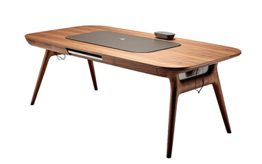 Walnut Executive Desk on isolated background